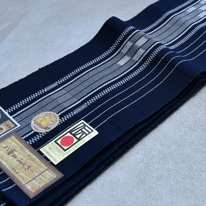 楽天市場】【八重山みんさー ミンサー半幅帯 単品 草木染 ネイビー 白 
