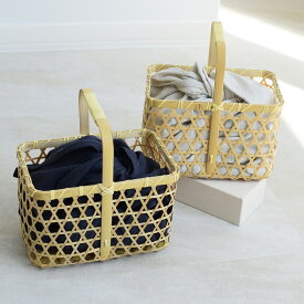 【utatane 竹かごバッグ+日本製生地あずま袋セット かごめ 楊柳】籠バッグ カゴバッグ 国産生地 あづま袋 東袋 浴衣や夏着物でのお出かけに 涼しげ風流な竹籠で見違えるゆかた美人スタイルに
