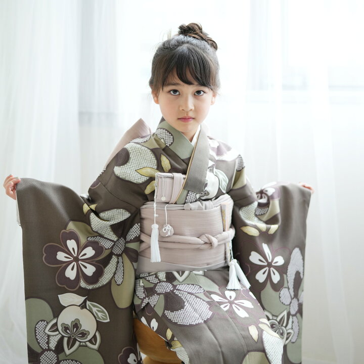 260 (新品) 七五三 7歳 ポリエステル 四つ身着物 襦袢付き（楽天市場  
