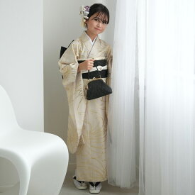 【ひよこ商店 10歳 振袖セット 女の子 ベージュ金彩・糸菊】 ハーフ成人式 ジュニア 着物セット 販売 子供 kids 十歳 十才 女児 着物 1/2成人式 日本製作り帯 長襦袢 志古貴 草履 バッグ 足袋 135cm-145cm前後