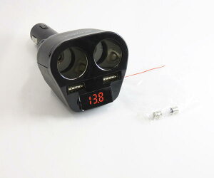 ブレイス ダイレクト2ソケット2USB&Vメーター【BS-300】