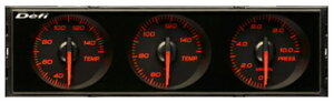 Defi ディンゲージ 3連メーター アンバーレッド/レッド
