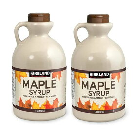 【2個セット】 KIRKLAND カークランド シグネチャー メープルシロップ アンバーリッチテイスト グレードA 1000g 2本 シロップ 大容量 トッピング 調味料