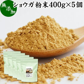 ショウガ 粉末 400g×5個 生姜 粉末 パウダー ジンジャー ショウガ 100% 乾燥 しょうが 茶 紅茶 生姜湯 ショウガ湯 サプリ サプリメント 生生姜 無添加 無着色 無香料 ぽかぽか ショウガオール ジンゲロール 温活 妊活 ダイエット 冷え 対策 お試し おためし 牛乳 豆乳 ホッ