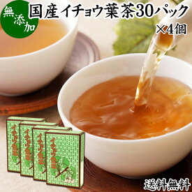 イチョウ葉茶 30パック×4個 いちょう葉茶 いちょう茶 イチョウ茶 銀杏葉茶 銀杏茶 ギンコ茶 国産 徳島県産 無農薬 農薬不使用 健康茶 ティーパック ティーバッグ 送料無料 薬草茶 ノンカフェイン カフェインレス 無添加 無着色 100％ 健康飲料 健康食品 煮出し お茶 サプリ