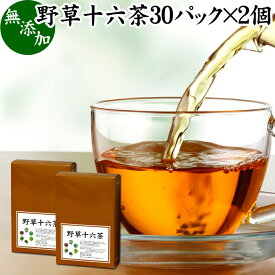 野草十六茶 30パック×2個 野草茶 ティーパック ティーバッグ ブレンドティー ブレンド茶 ダイエット茶 ダイエットティー ハーブティー お茶 どくだみ スイカズラ おおばこ エビスグサ 黒豆 カワラケツメイ はとむぎ アマチャヅル 柿葉 熊笹 桑葉 グアバ葉 すぎな びわ葉