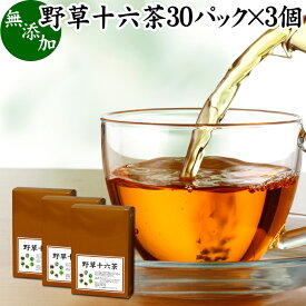 野草十六茶 30パック×3個 野草茶 ティーパック ティーバッグ ブレンドティー ブレンド茶 ダイエット茶 ダイエットティー ハーブティー お茶 どくだみ スイカズラ おおばこ エビスグサ 黒豆 カワラケツメイ はとむぎ アマチャヅル 柿葉 熊笹 桑葉 グアバ葉 すぎな びわ葉