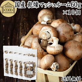 乾燥マッシュルーム 60g×10個 送料無料 乾燥 マッシュルーム ドライ 干し 乾燥 きのこ 無農薬 国産 国内産 無添加 100％ 業務用 乾燥野菜 キノコ スープ パスタ リゾット ピザ おかゆ みそ汁 具 きのこ汁 炒め物 豚汁 雑炊 炊き込みご飯 そば 蕎麦 うどん ベータグルカン ビ