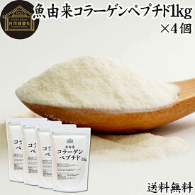 魚コラーゲンペプチド 1kg×4個 粉末 パウダー サプリ サプリメント コラーゲン ペプチド 魚 由来 フィッシュ マリン 超低分子 100% 保存料 無添加 無着色 無香料 純粋 動物性 水溶性 たんぱく質 飲料 健康 食品 美容 スキンケア collagen アミノ酸 コーヒー お茶 ジュース