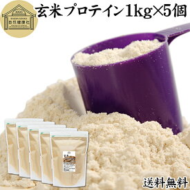 玄米プロテイン 1kg×5個 ブラウンライス 甘くない プロテイン ライス 女性 タンパク質 パウダー こども 高齢者 高校生 お試し 保存料 無添加 粉末 たんぱく質 植物 げんまい アレルゲン なし サプリ サプリメント 大容量 メンズ レディース 置き換え 美容 健康 ファスト