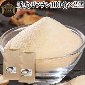 豚皮 ゼラチン 100食×2個 ゼラチン パウダー 粉末 顆粒 100％ 豚皮 由来 粉ゼラチン 分包 10g 小分け 包装 個包装 無添加 ゼラチンサプリメント 無着色 無香料 国産 プロ愛用 家庭用 業務用 マルチタイプ 水溶性 美容 サプリ サプリメント お菓子 作り 製菓 材料 凝固剤