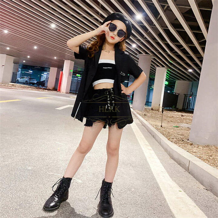 楽天市場 韓国子供服 女の子 スーツワンピース フォーマル ヒップホップ 演出服 キッズ 夏 ワンピ イベント衣装 ステージ衣装 ダンスウェア ダンス服 半袖 折り襟 オシャレ ガールズ ジュニア カッコイイ ファッション 制服 開襟 ベルト付き ブローチ付き 入学式 卒業式