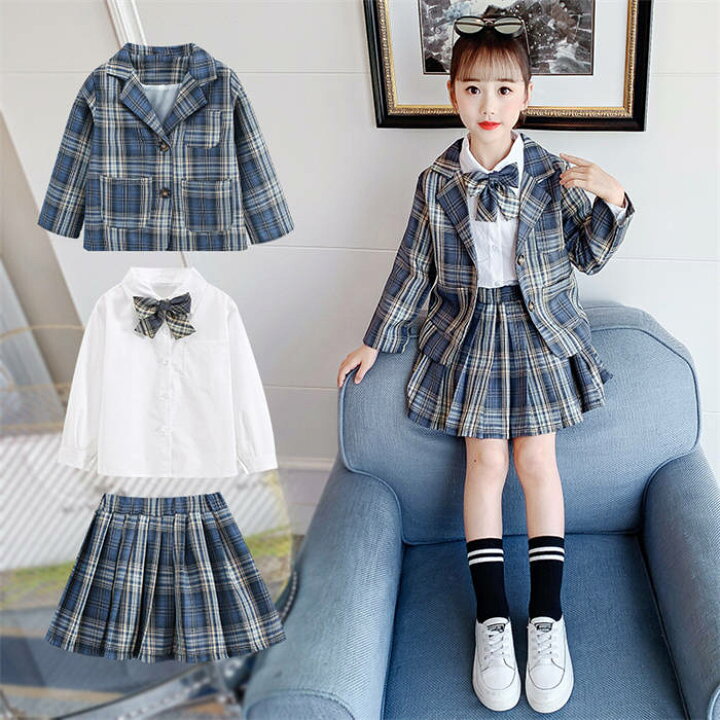 楽天市場 子供スーツ 3点セット スクール制服 長袖 上下セット 入学式 スーツ 女の子 子供服 女子制服 スクール制服 Jk制服 学生服 小学校 子供 ジュニア コスプレ衣装 可愛い 女子高生 Jk服 学園祭 卒業式 スーツ Hlカンパニー