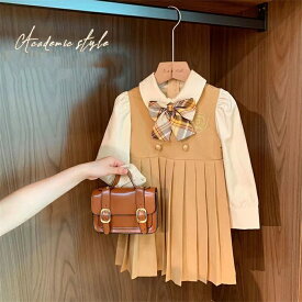 入学式 スーツ 女の子 ベビー服 ワンピース スーツ 卒業式スーツ フォーマルスーツ 子供スーツ キッズスーツ JK制服 長袖 春秋 重ね着風 小学生 フェイクレイヤード 90cm 100cm 110cm 120cm 130cm 140cm