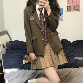 入学式 スーツ 女の子 制服セット フォーマルスーツ ガールズ 長袖 5点セット スーツ シャツ スカート ネクタイ バッジ 卒業式スーツ jk制服 学生服 高校生 学園祭 女子高校 中学生