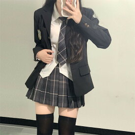卒業式 スーツ 女の子 jk制服 レディース スーツ アウタ ブレザー 春秋 冬 長袖 上下セット 5点セット 入学式 スーツ フォーマルスーツ チェック柄 スカート ネクタイ 中学生 高校生