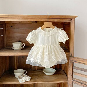 ベビードレス 夏 女の子 赤ちゃん ロンパース ワンピース ベビー ドレス ハーフバースデー ベビー服 新生児 半袖 退院着 春夏 チュールドレス セレモニードレス レース かわいい おしゃれ ハ