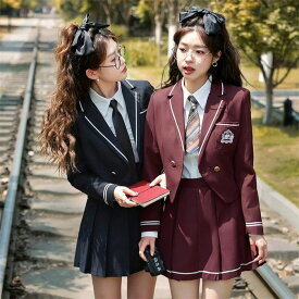 卒業式 スーツ 女の子 韓国 卒服 ブレザー 卒服 女子 スクール制服 2点セット 長袖 制服セット スカートスーツ フォーマルスーツ 子供スーツ キッズスーツ 学生制服 JK制服 中学生 高校生 ジャケット プリーツスカート 小学校 卒業式 七五三 韓国風 入園式 S M L XL XXL