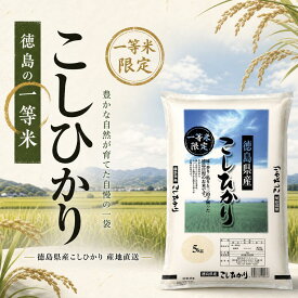 徳島県産コシヒカリ 一等米 単一原料米 新米 産地直送 令和8年産 5kg 白米 米 お米 国産 家庭用 定食 ご飯 ハンバーグ とんかつ 粘り ふっくら hmm-x01022