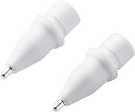 エレコム Apple Pencil専用交換ペン先 (2個セット) 金属製 極細 太さ1mm 第1世代 第2世代対応 ホワイト P-TIPAP01