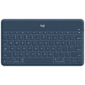 ロジクール KEYS-TO-GO iK1042CB 第9世代 対応 クラシックブルー ウルトラ ポータブル ワイヤレス キーボード 薄型 超軽量 iPhoneスタンド付 iPhone iPad Apple TV Bluetooth 充電式 英語キーボー