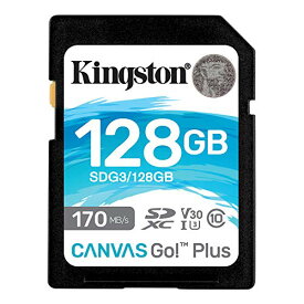 キングストン SDXCカード 128GB 最大170MB/s Class10 UHS-I U3 V30 4K Canvas Go Plus SDG3/128GB
