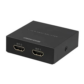 グリーンハウス HDMIスプリッター HDMI分配器 4K 1入力2出力FireTVStick/FireTV/AppleTV/PS4/PS5/NintendoSwitch動作確認済 GH-HSPG2-BK ブラック