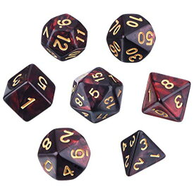 Yourandoll 7個 多面体のダイス サイコロ 2色 16mm D20 D12 D10 D8 D6 D4 Dungeons and Dragons 、DND、TRPG、 MTGなどテーブルゲーム用