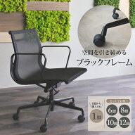 【即納/1年保証】国内在庫　オフィスチェア イームズ メッシュ アルミナム チェア ブラックフレーム リプ…