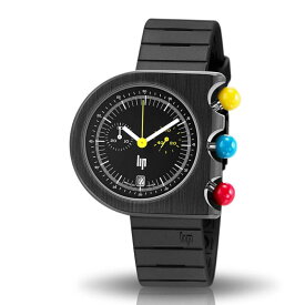 670080【正規取扱店】LIP/リップ マッハ 2000 クロノ ブラック ラバー 時計 腕時計 メンズ