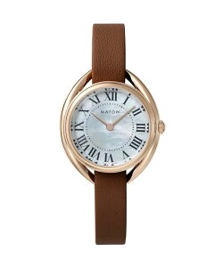 正規品 MATOW マトウ ソーラー腕時計 レディース Shiki 四季 白亜 ラウンド型 ローズゴールド/アキレア(ブラウン) レザーベルト 日本製 mw001006brwrg