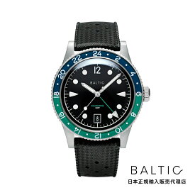 バルチック BALTIC WATCHES アクアスカーフ GMT グリーン/ブルー オートマチック ブラックトロピックラバーベルト メンズ 男性用 腕時計