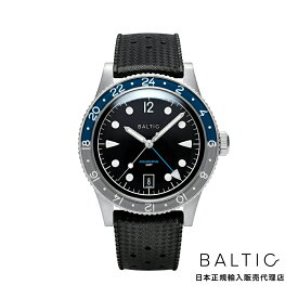バルチック BALTIC WATCHES アクアスカーフ GMT グレー/ブルー オートマチック ブラックトロピックラバーベルト メンズ 男性用 腕時計