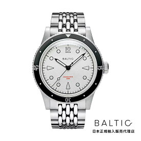 バルチック BALTIC WATCHES アクアスカーフ ホワイト ブラック ステンレススチール ライス ブレスレット メンズ 男性用 腕時計