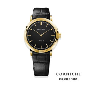 コーニッシュ CORNICHE ゴールド ケース ブラック レザーベルト ヘリテージ 36 ゴールド ブラック 36mm 腕時計 メンズ レディース
