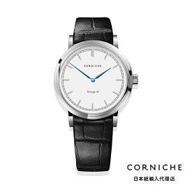 コーニッシュ CORNICHE ラウンド ケース レザーベルト ヘリテージ36 シルバー ホワイト ブラック 36mm 腕時計 メンズ レディース