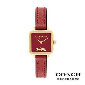 COACH コーチ 腕時計 レディース ブランド キャス 22mm GP レッド ラッカー ダイヤル レッド レザー ストラップ