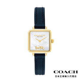 COACH コーチ 腕時計 レディース ブランド キャス 22mm GP ホワイト MOP ダイヤル ミッドナイト ネイビー レザー ストラップ