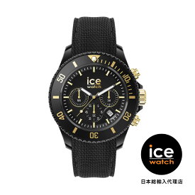 アイスウォッチ 日本公式ショップ メンズ 腕時計 ICE chrono ブラックゴールド ミディアム CH