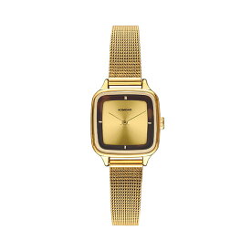 コモノ KOMONO 日本公式ストア 腕時計 レディース ケイト アセテート トータス 女性 メッシュベルト ゴールド 金 金文字盤 四角 正方形 スクエア 小ぶり