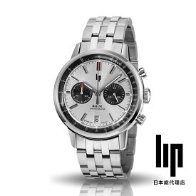 リップ LIP 日本公式ストア ラリー 41MM パンダ メカクォーツ クロノグラフ シルバー ステンレススチール 腕時計 メンズ ブランド