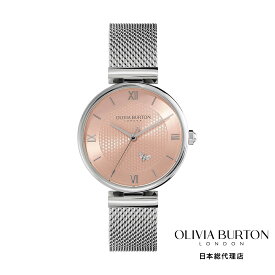 【楽天SS★50％OFF】オリビアバートン 日本総代理店 腕時計 レディース ブランド ラウンド Olivia Burton シグネチャー 36mm ミニマ ビー T バー ソフト ブラッシュ & シルバー メッシュ ウォッチ