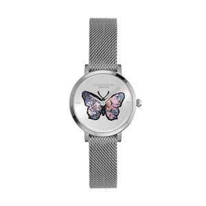 オリビアバートン 日本総代理店 腕時計 レディース ブランド ラウンド Olivia Burton シグネチャー - 28mm バタフライ ウルトラ スリム シルバー メッシュ ウォッチ