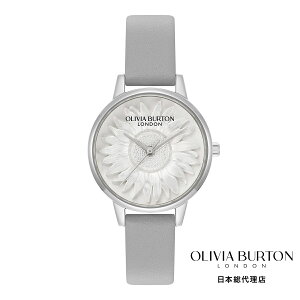 OLIVIA BURTON / �I���r�A�E�o�[�g�� 3D �t�����[ - �~�f�B �V���o�[ �z���C�g �A�[���O���C ���U�[