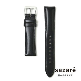 sazare さざれ 公式ストア 腕時計用 替えベルト シルバー ミラー フィニッシュ ブラック コードバン レザー メンズ ウォッチ 腕時計 革ベルト 本革 黒 18mm