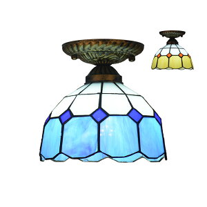 AAAZM シーリングライト 北欧 LED対応 おしゃれ ステンドグラス 半球 手作り 半円形 傘型 和風 レトロ 天井照明器具 トイレ 洗面所 和室 玄関 天井ライト 直付け 杯型 アンティーク 室内照明 キ