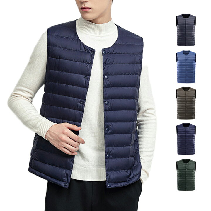 楽天市場 ダウン ダウンジャケット メンズ ダウンコート ジレー 袖なし 男性用 コンフォート 暖かい ダウンベスト 保温 5色 自由選択 通勤 新年 ギフト 送料無料 向日葵shop楽天市場店