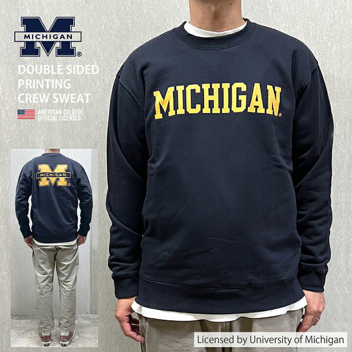 楽天市場】MICHIGAN ミシガン DOUBLE SIDED PRINTING CREW SWEAT裏 
