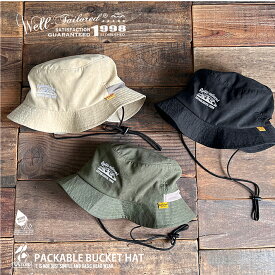 Well-Tailored/ ウェルテイラード PACKABLE BUCKET HAT (WL-2350) 撥水 パッカブル バケットハット ワンポント刺繍 山脈 アウトアドア バケハ レディース メンズ ブランド