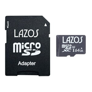 microSD�J�[�h 64GB�`256GB �e�ʂ�I�ׂ� SD�A�_�v�^�t�� �������[�J�[�h CLASS10 UHS-I [ LAZOS SDMI�Ή� ��e�� microSDXC �}�C�N��SD �J���� �X�}�z �Q�[�� ]�y���[���֑��������z